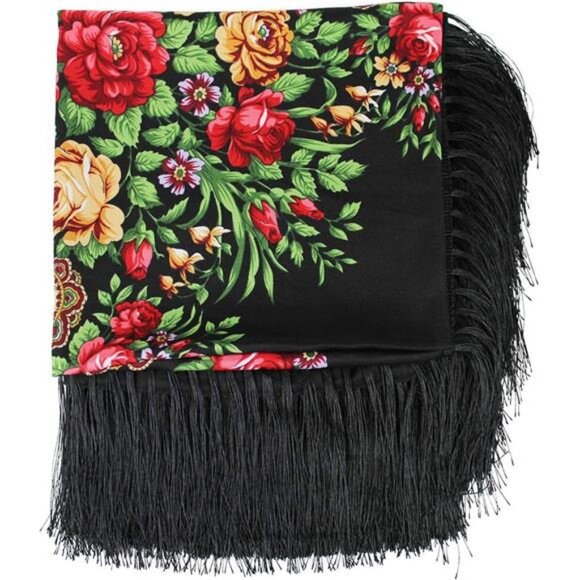 62"*62"Oversized Women's Traditional Retro Scarf Wrap Tassel Fringes - Picture 4 of 5